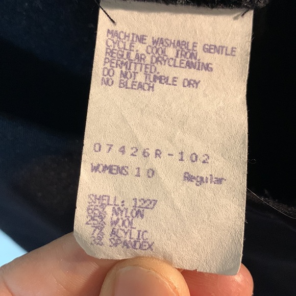 VTG 70 80s Ski Bib Overall Wool Blend Spandex Stirrup Jumpsuit Black Womens 6-8 - Picture 13 of 16